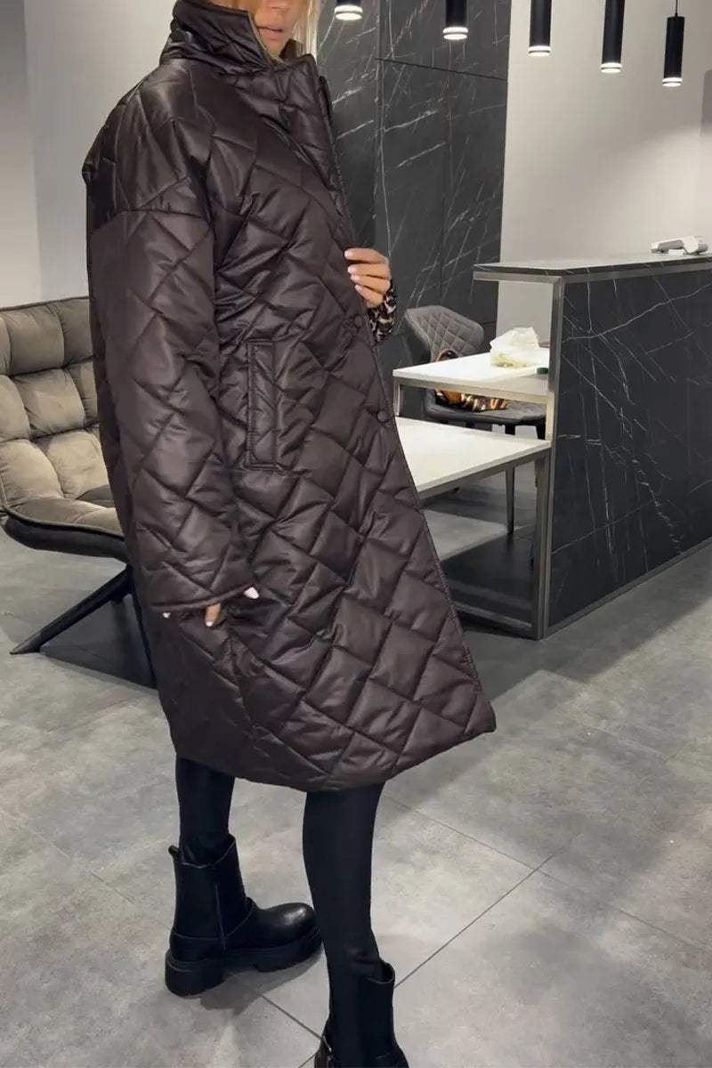 Anais™ - Quilted Coat with Leopard Lining