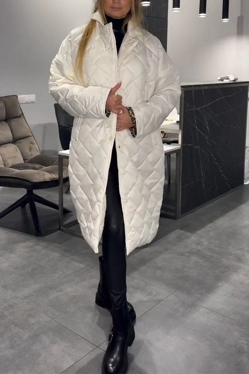 Anais™ - Quilted Coat with Leopard Lining