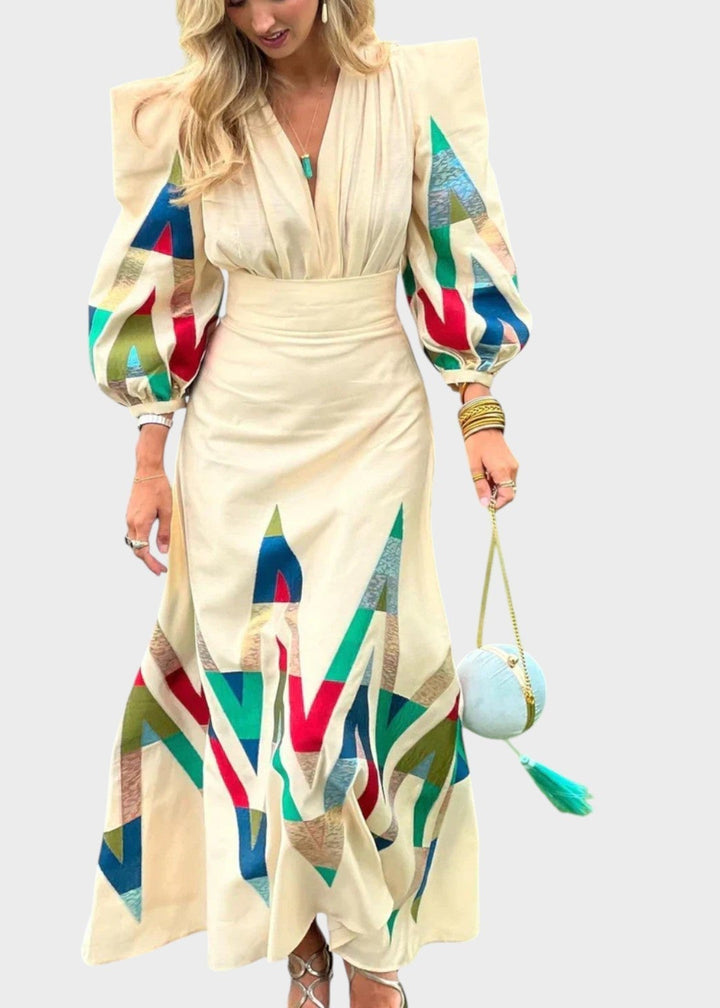 Eleni | Tailored Printed V-Neck 2-Piece Set