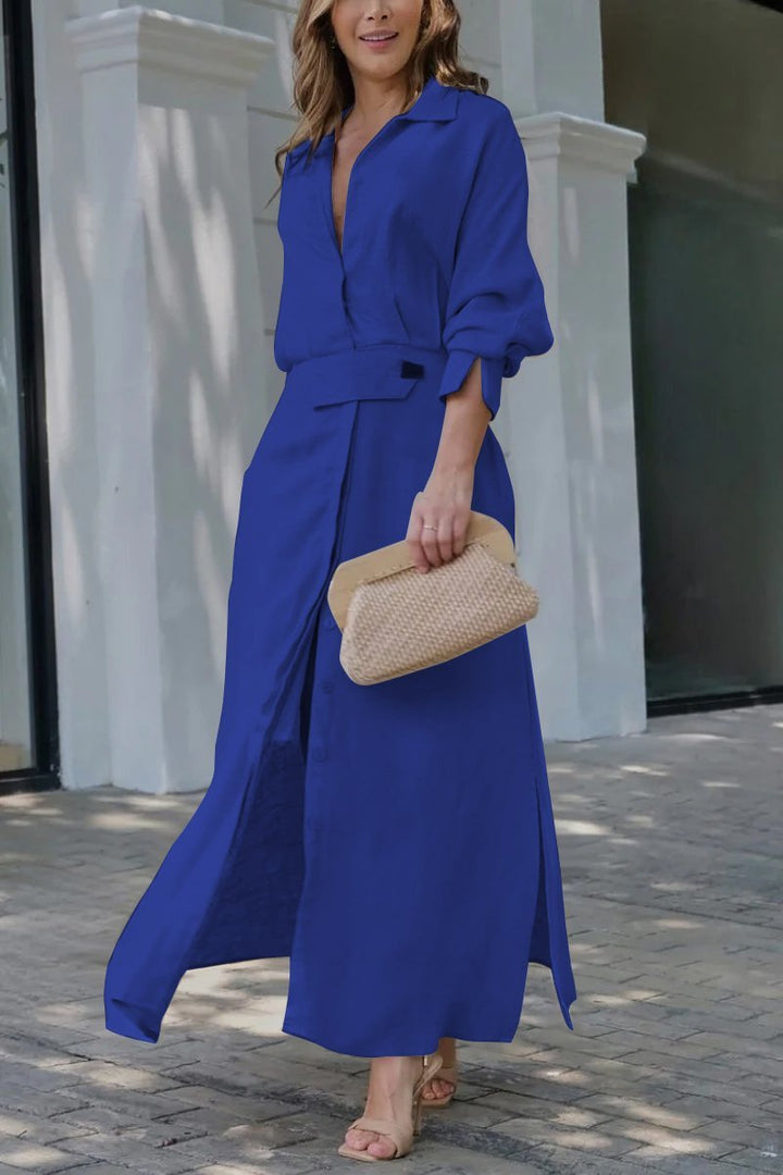 Jeanette | Women's Loose Maxi Dress with V-Neck
