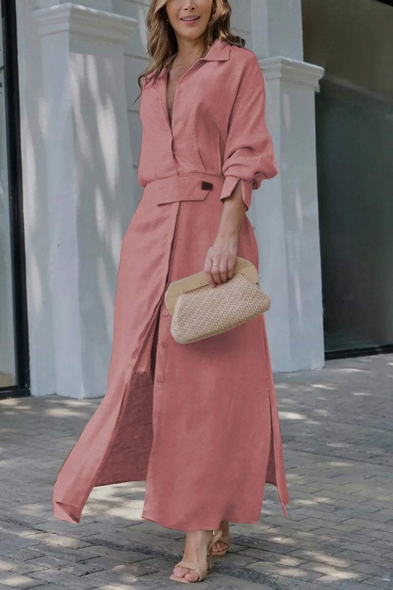 Jeanette | Women's Loose Maxi Dress with V-Neck