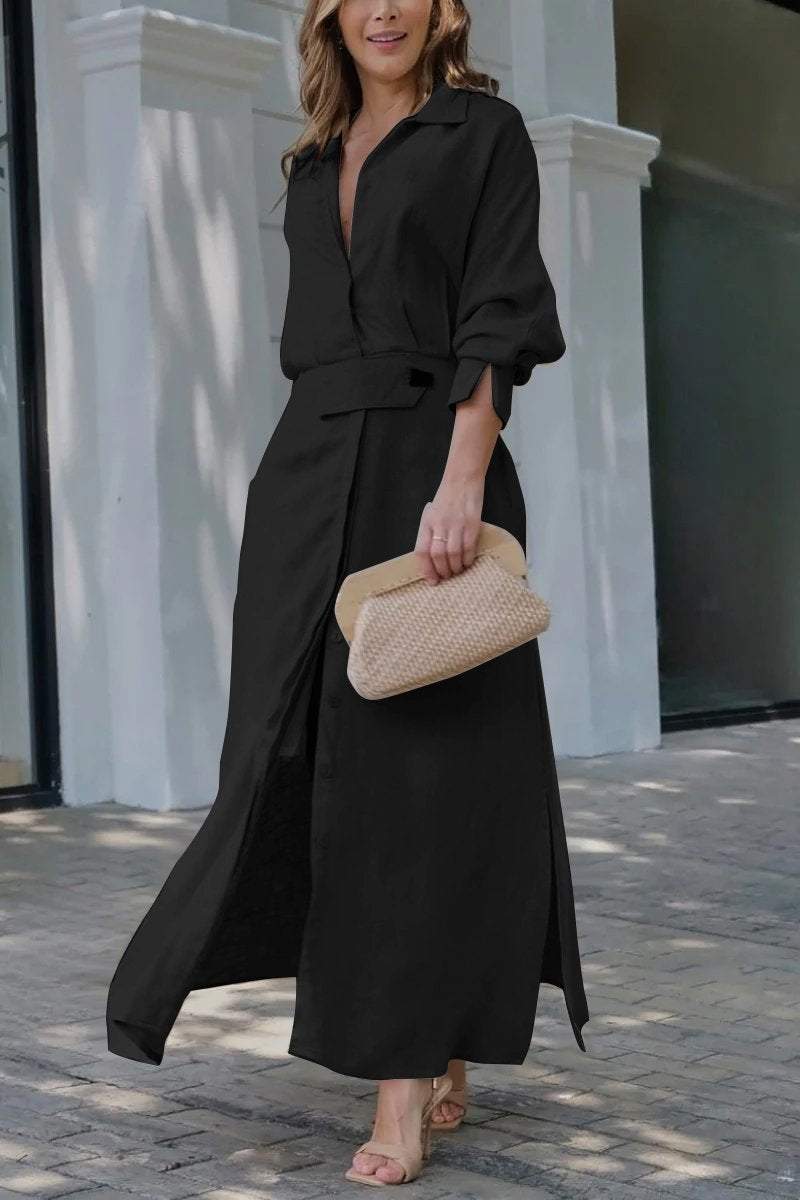 Jeanette | Women's Loose Maxi Dress with V-Neck