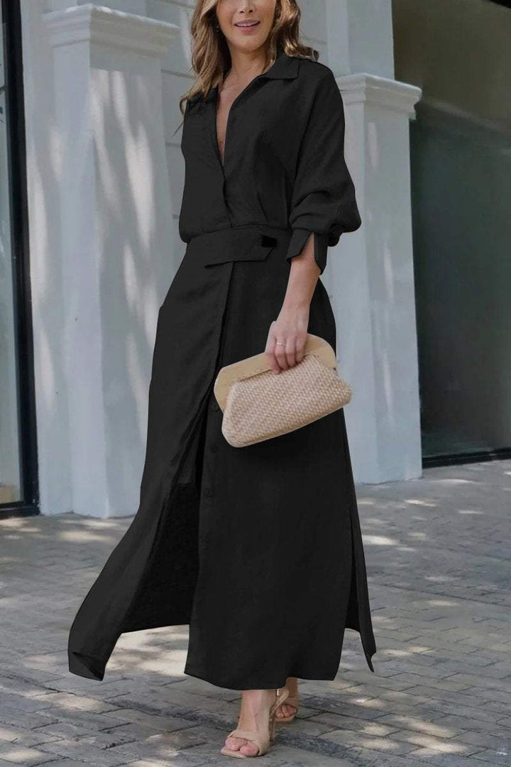 Jeanette | Women's Loose Maxi Dress with V-Neck