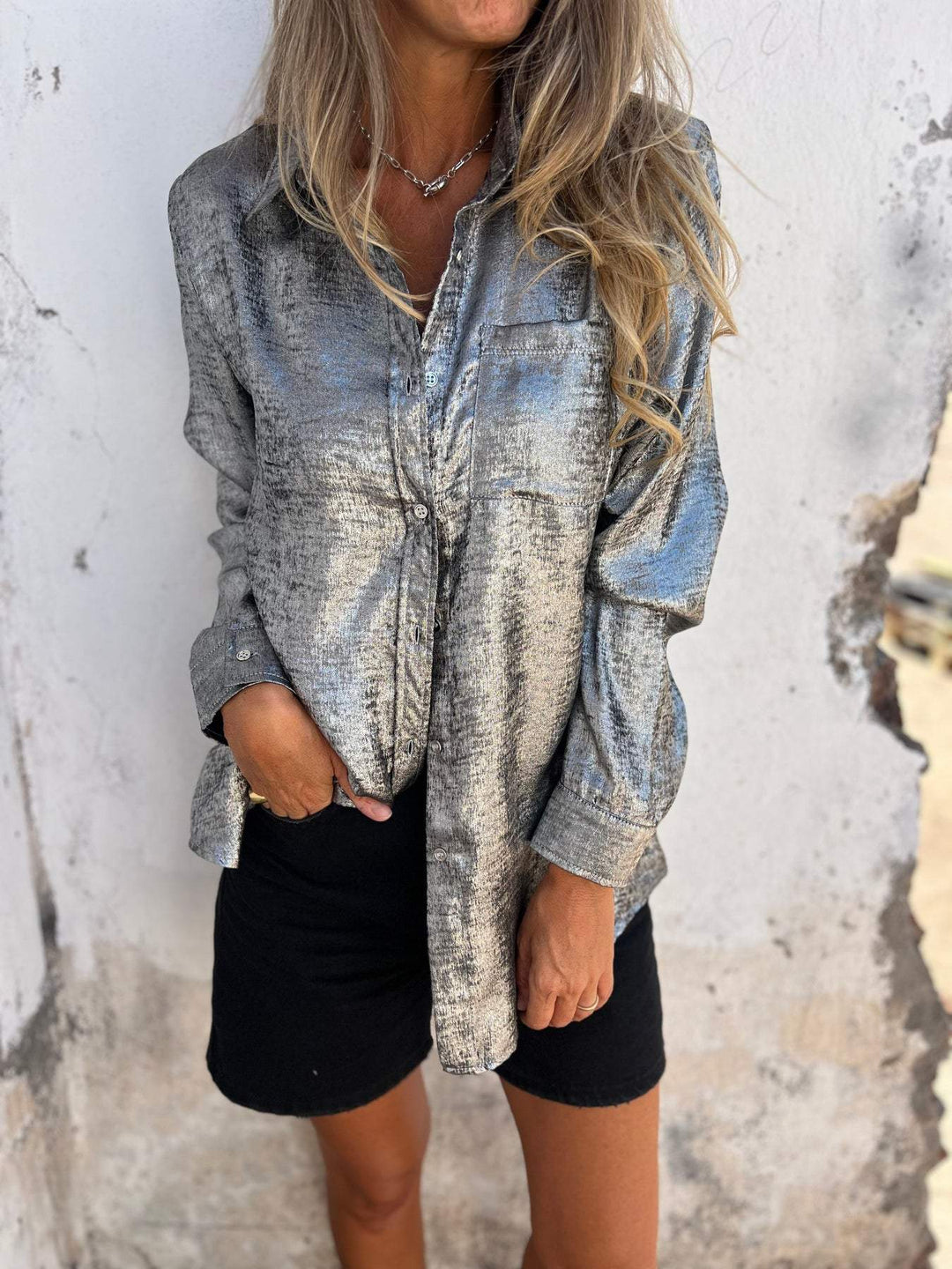 Women's Long Sleeve Shirt with Pocket