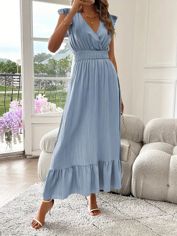 Felicia | Women's V-Neck Mini Ruffle Dress