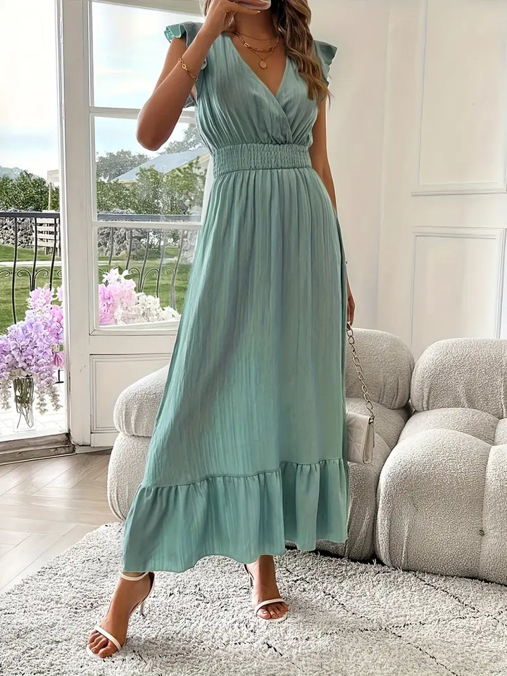 Felicia | Women's V-Neck Mini Ruffle Dress