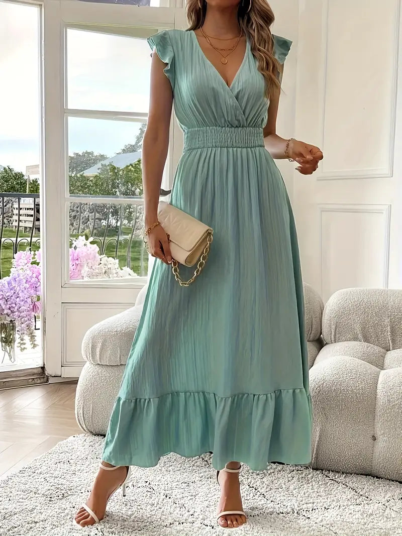 Felicia | Women's V-Neck Mini Ruffle Dress