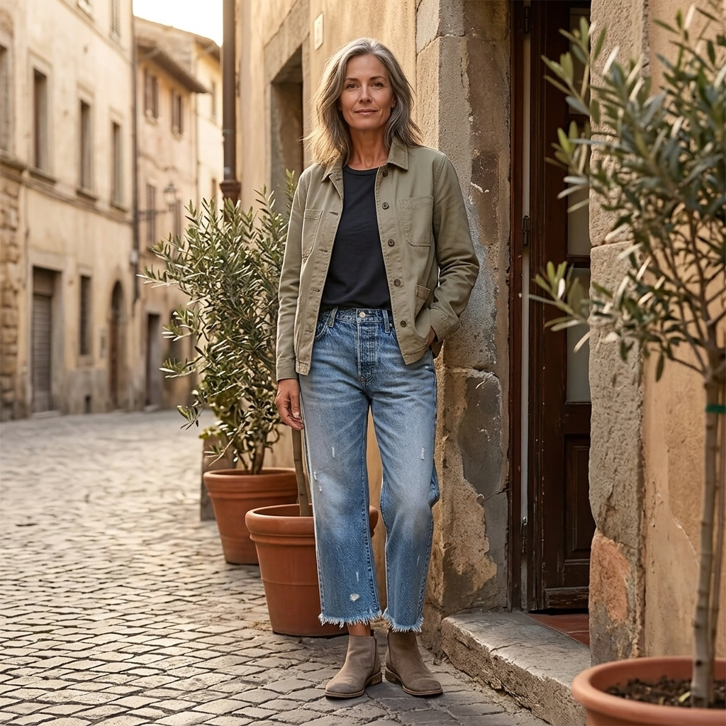 Vivara™ – Vintage-Inspired Cropped Straight Leg Jeans with Fringe