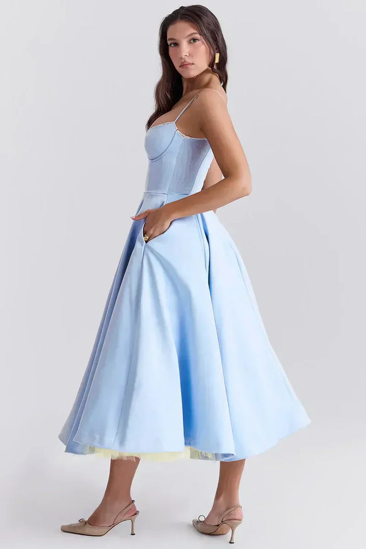 Minerva | Women's Mini Spaghetti Strap Princess Dress
