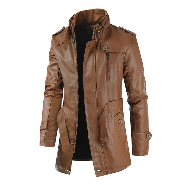 Men's Tailored Elegant Long Biker Jacket