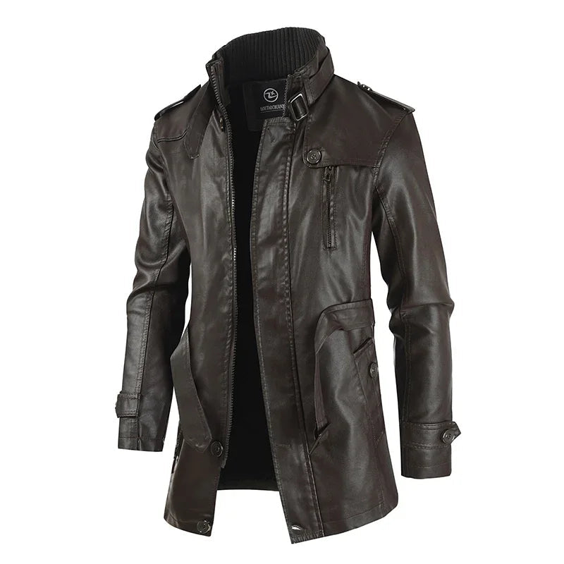 Men's Tailored Elegant Long Biker Jacket