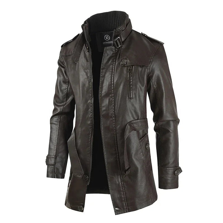 Men's Tailored Elegant Long Biker Jacket