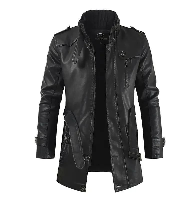 Men's Tailored Elegant Long Biker Jacket