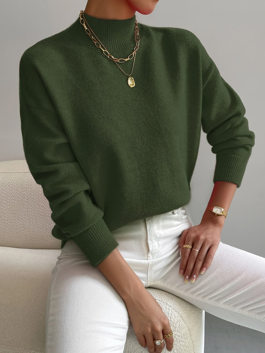 Yvonne | Women's High Neck Modern High-Neck Sweater