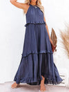 Anna™ Marine Blue Loose Summer Festive Maxi Dress