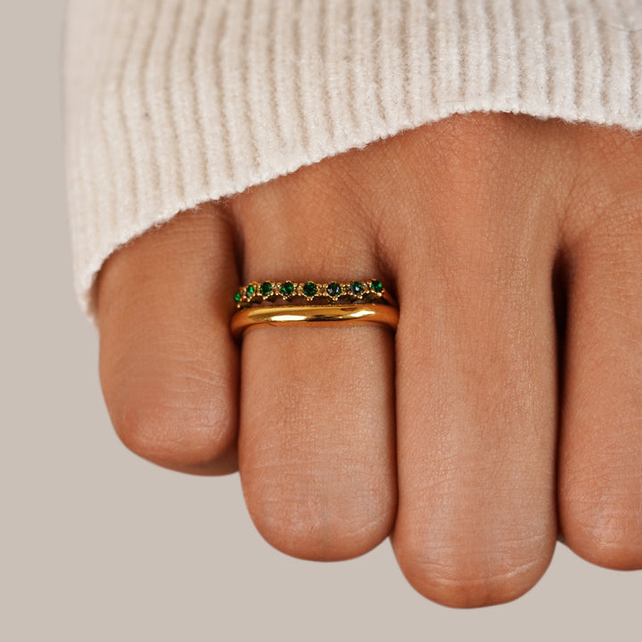 Carmen | Layered Ring in Emerald