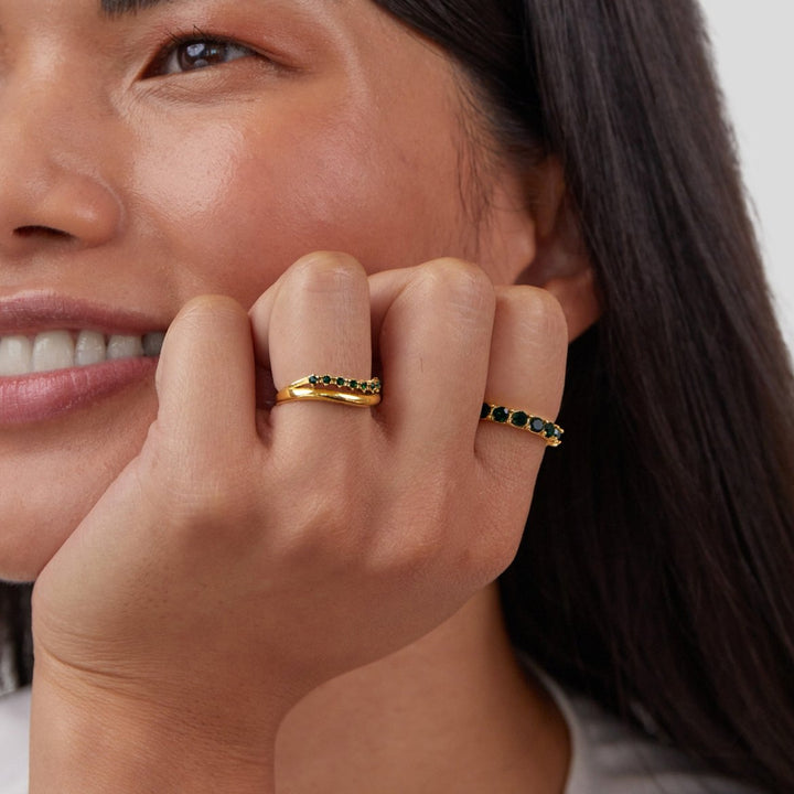 Carmen | Layered Ring in Emerald