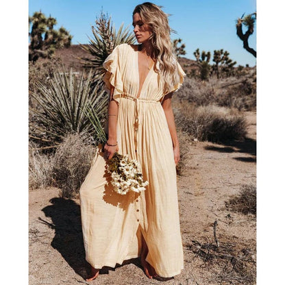 Solana | Maxi Ibiza Dress in Cream