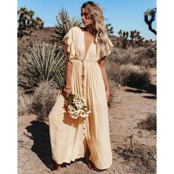 Solana | Maxi Ibiza Dress in Cream