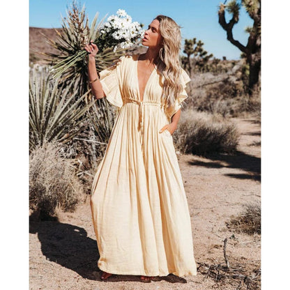 Solana | Maxi Ibiza Dress in Cream