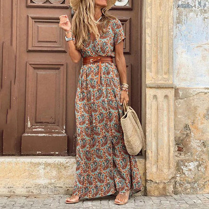 Liora | Maxi Ibiza Dress in Hippie Style + FREE Belt