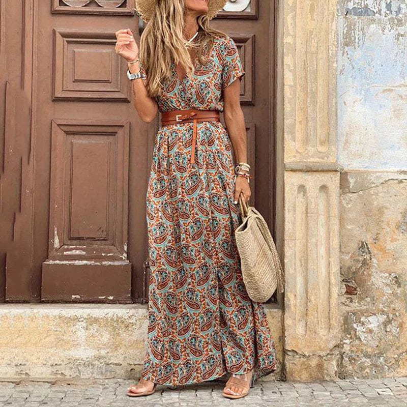 Sanne™ - Maxi Ibiza Dress - Including Belt