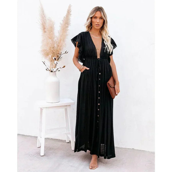 Feline™ Maxi Black Ibiza Dress