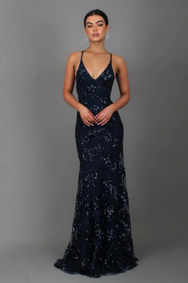 Nora – Sophisticated Floor-Length Evening Dress with Sequin Detailing