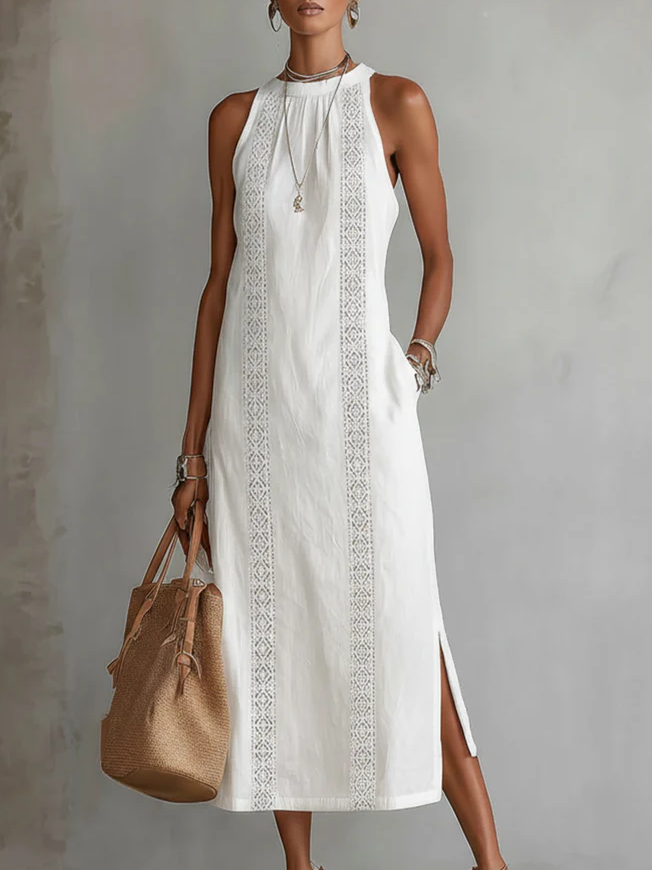 Jimena - Midi Dress with Stylish Mao Collar