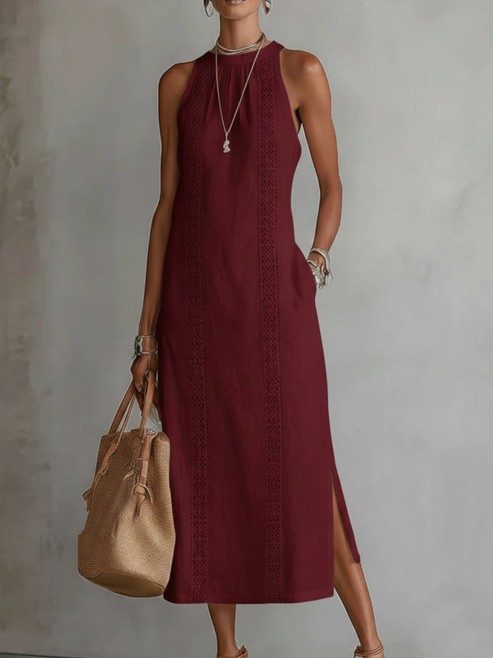 Jimena - Midi Dress with Stylish Mao Collar