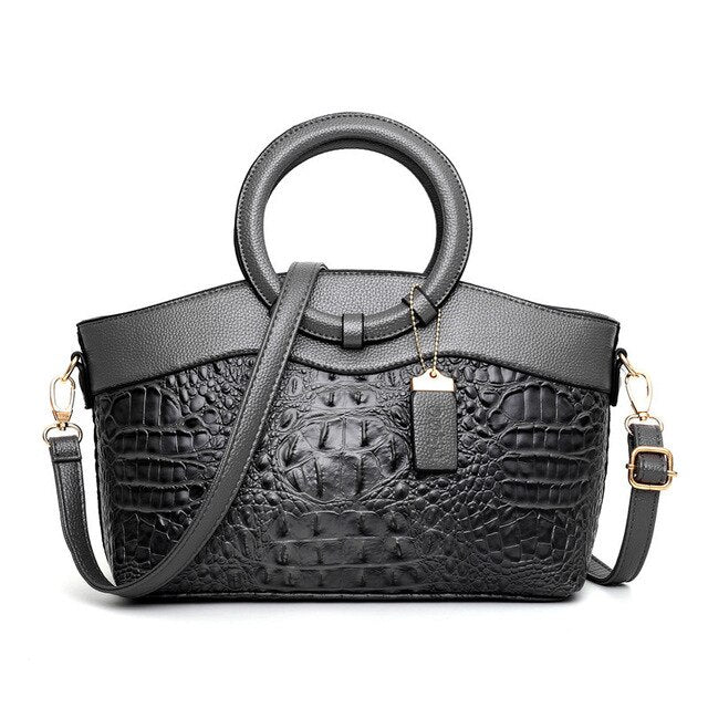 Alfrida | Elegant handbag with sophisticated crocodile embossing