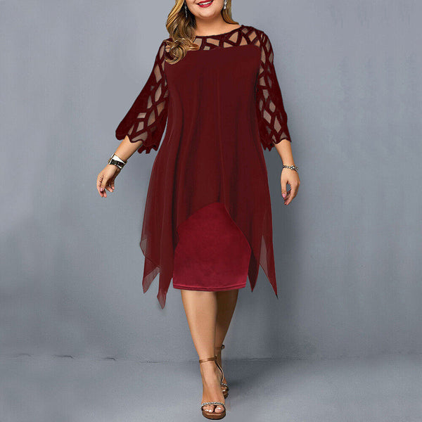 Kirsty™ - Chic Plus Size Midi Dress for Modern Women