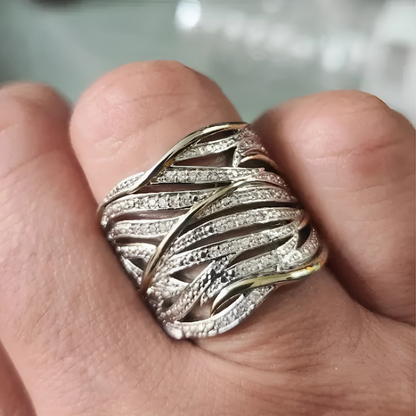 Elegant multi-layer twisted ring