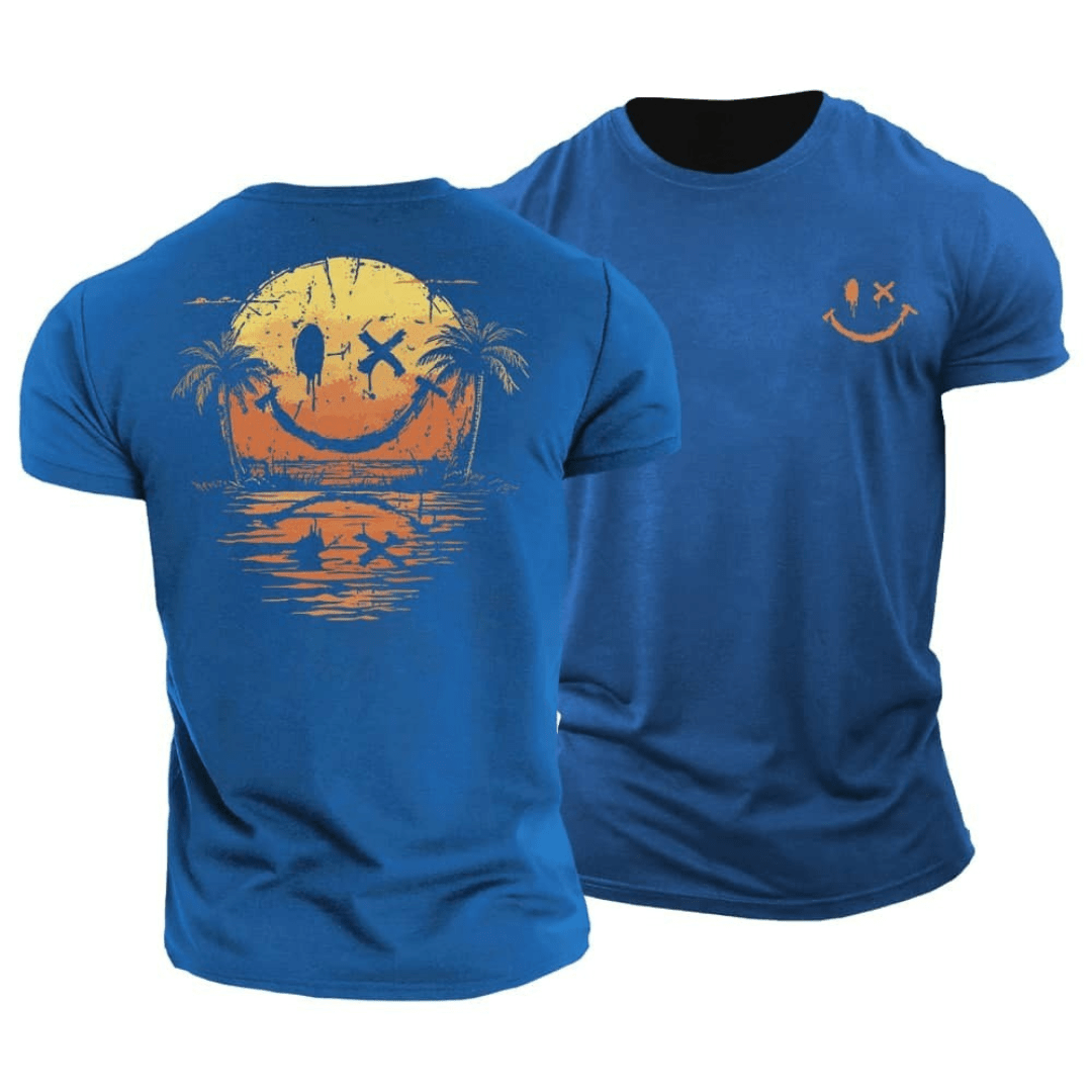 Eli | Round Neck Summer Smiley Sea T-Shirt