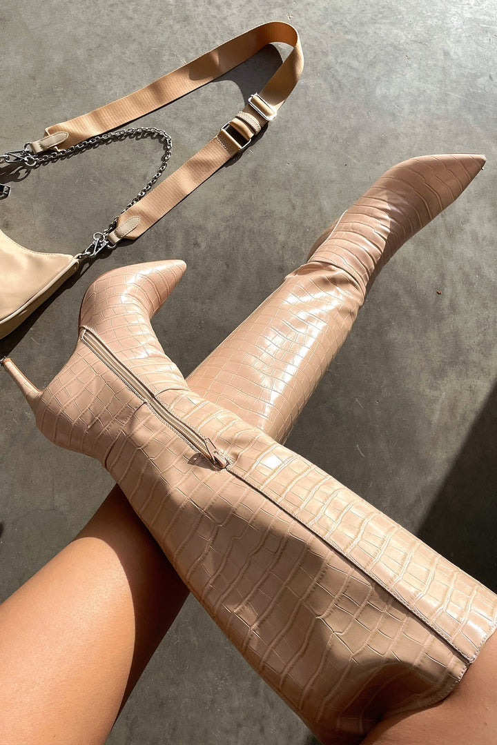 Layla | Women's High-heeled Boots with Zipper