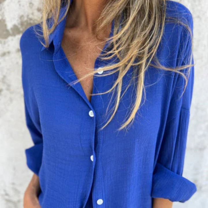 Lyrie | Women's Loose Relaxed Polo Set with Buttons