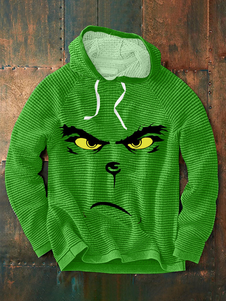 Men's Relaxed Funny Classic Christmas Character Print Casual Hoodie with Pockets