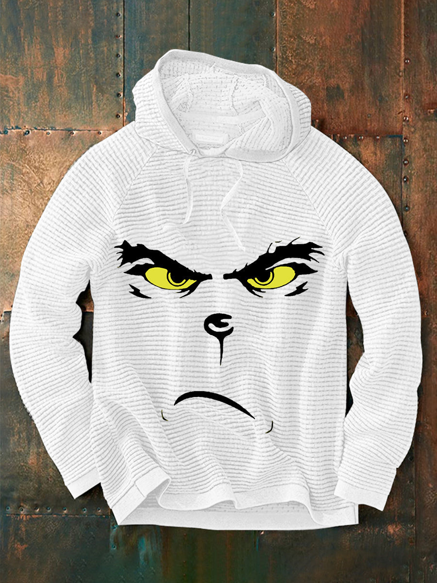 Men's Relaxed Funny Classic Christmas Character Print Casual Hoodie with Pockets