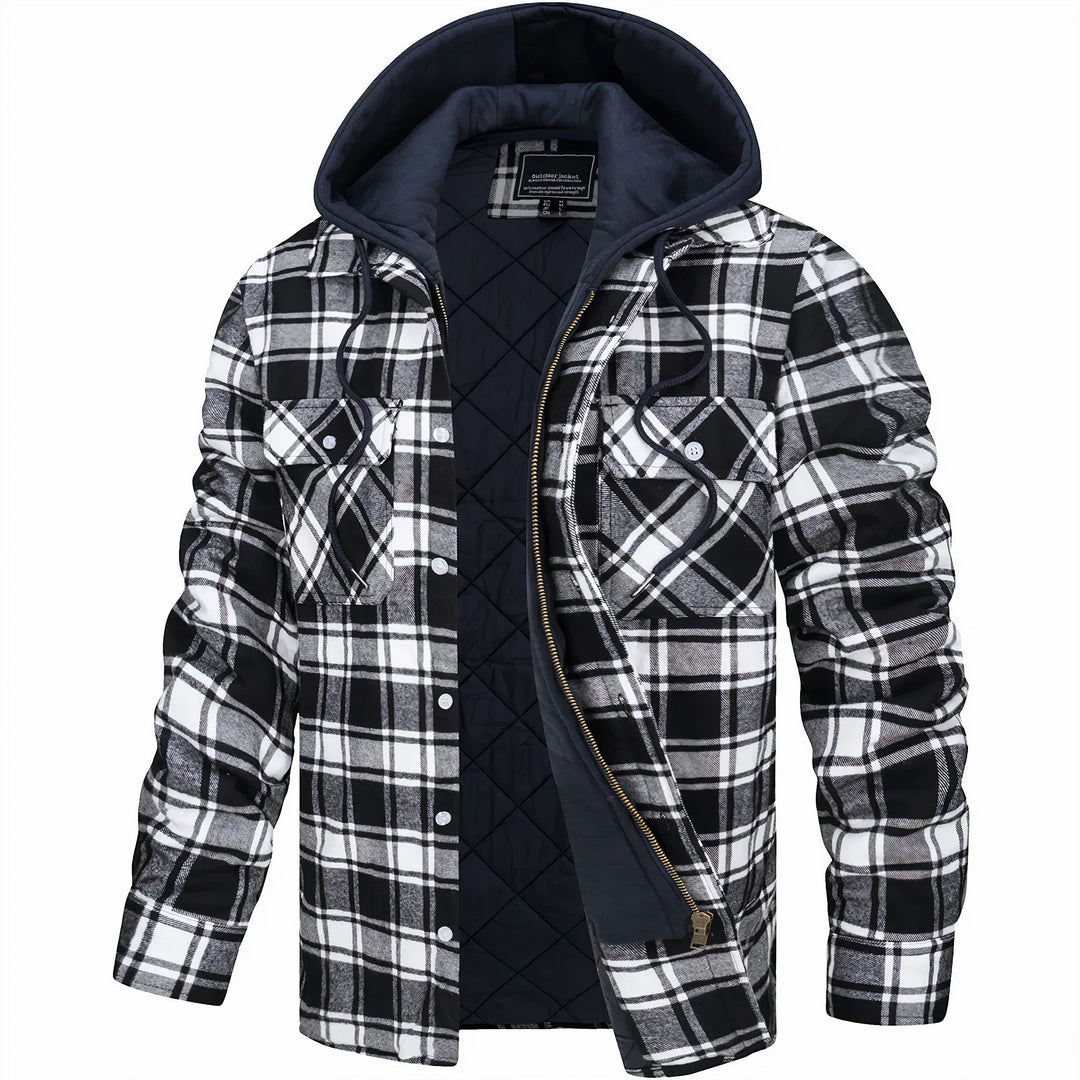 Marco | Men's Checked Winter Jacket with Zipper
