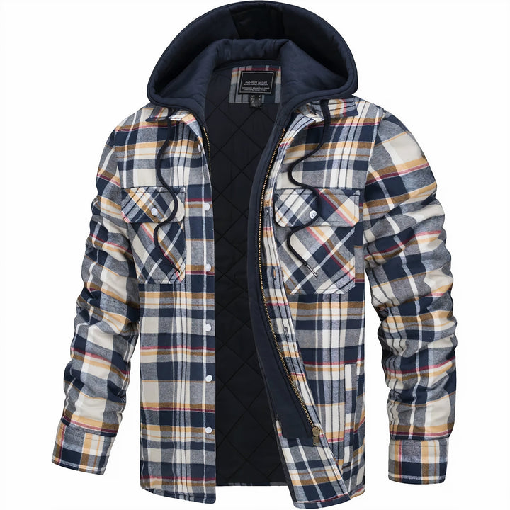 Marco | Men's Checked Winter Jacket with Zipper