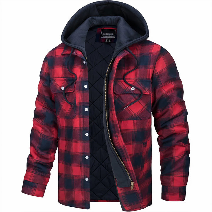 Marco | Men's Checked Winter Jacket with Zipper