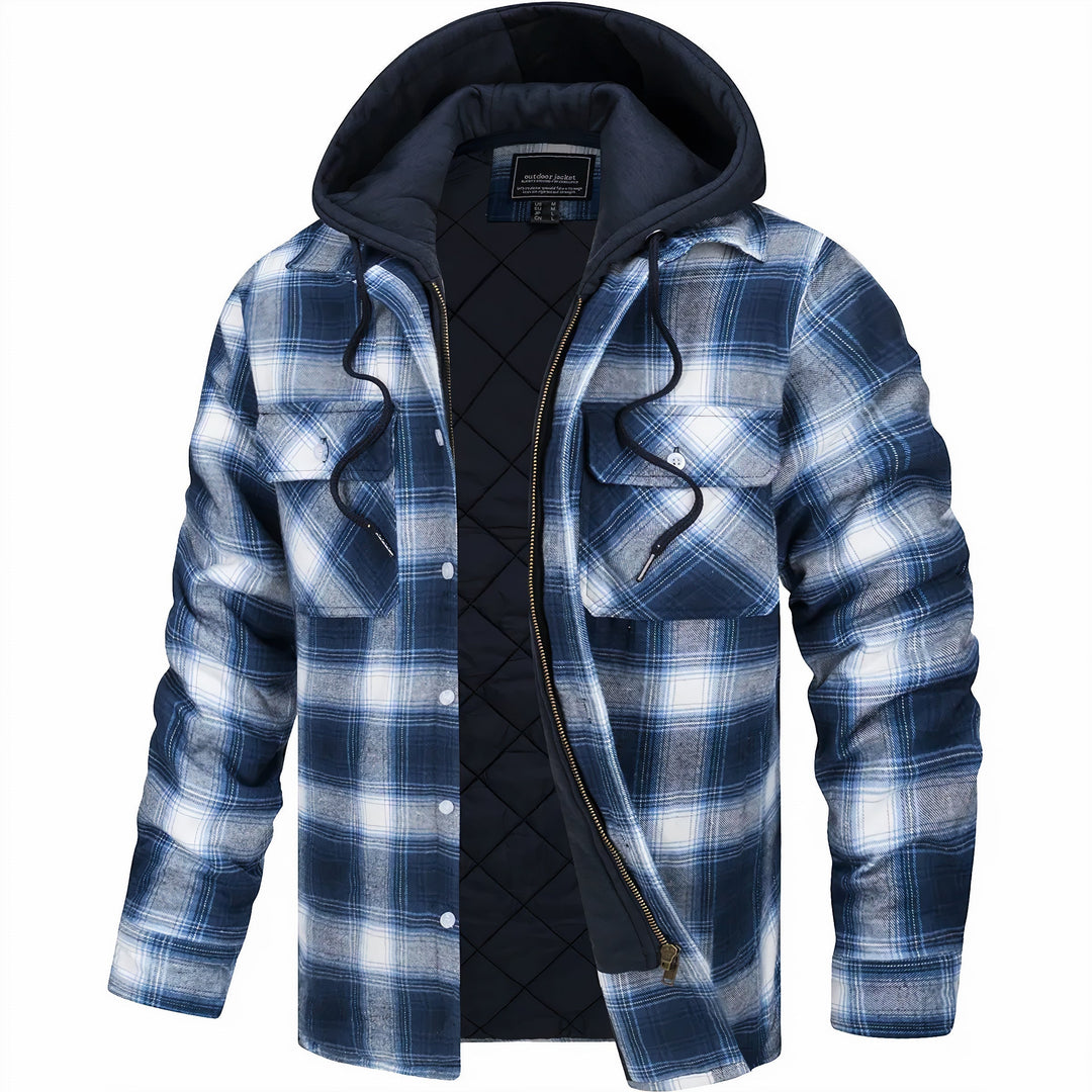 Marco | Men's Checked Winter Jacket with Zipper
