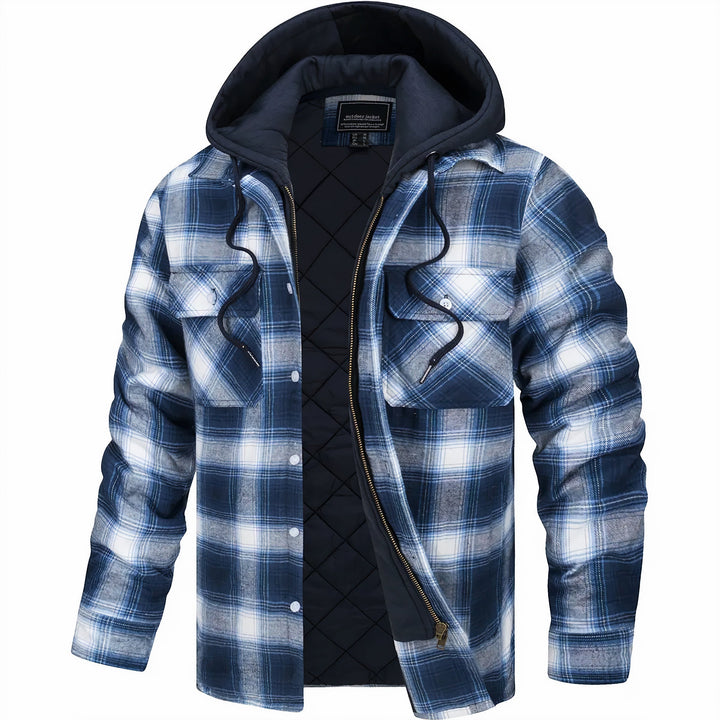 Marco | Men's Checked Winter Jacket with Zipper