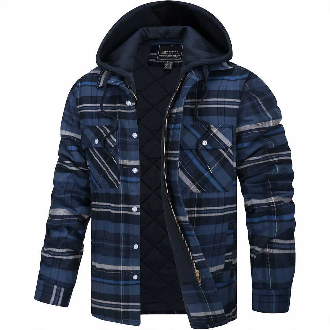 Marco | Men's Checked Winter Jacket with Zipper