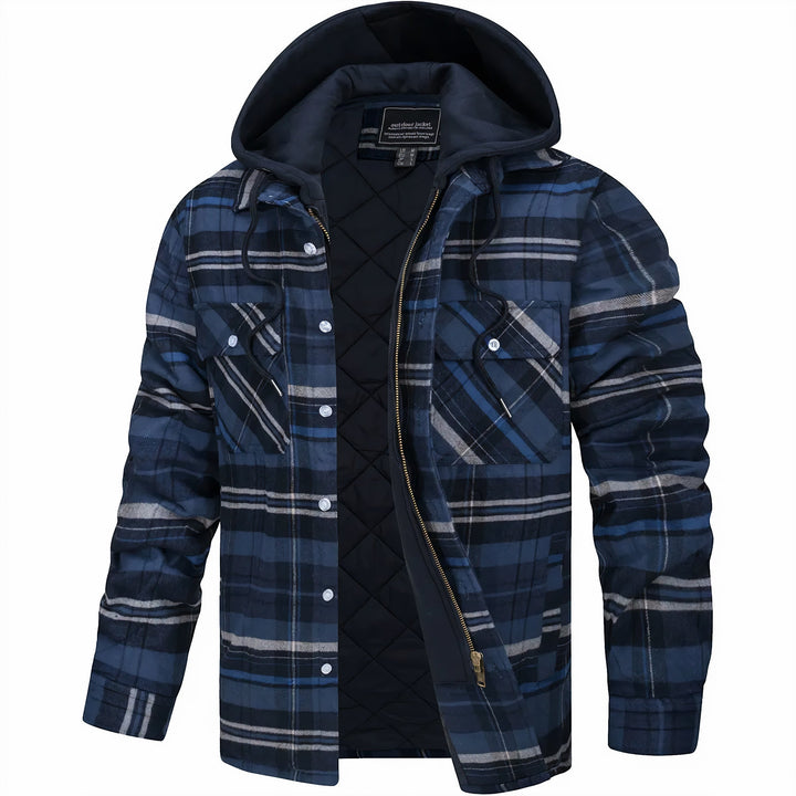 Marco | Men's Checked Winter Jacket with Zipper