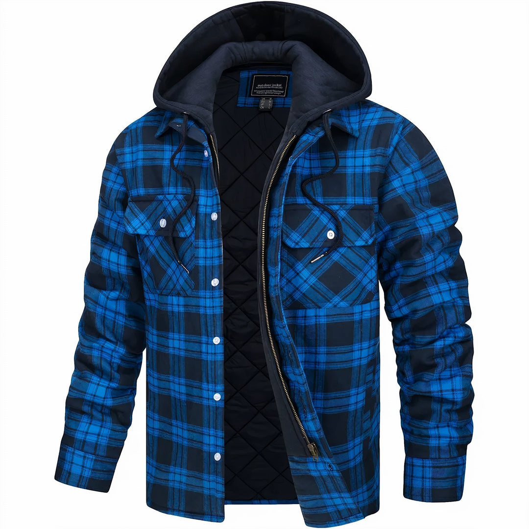 Marco | Men's Checked Winter Jacket with Zipper
