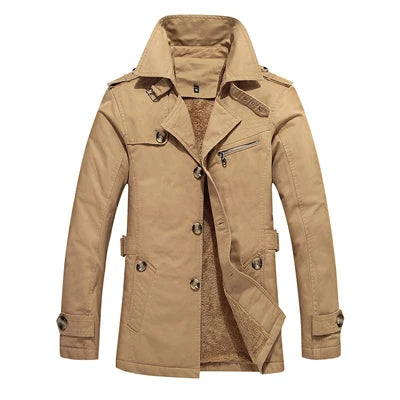 Men's Tailored Elegant Padded Trench Coat