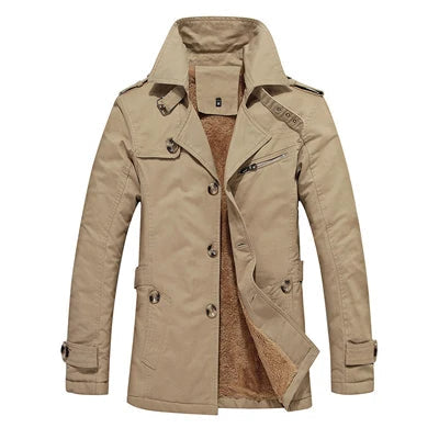 Men's Tailored Elegant Padded Trench Coat