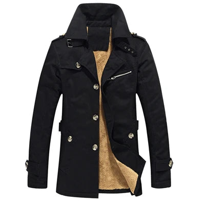 Men's Tailored Elegant Padded Trench Coat
