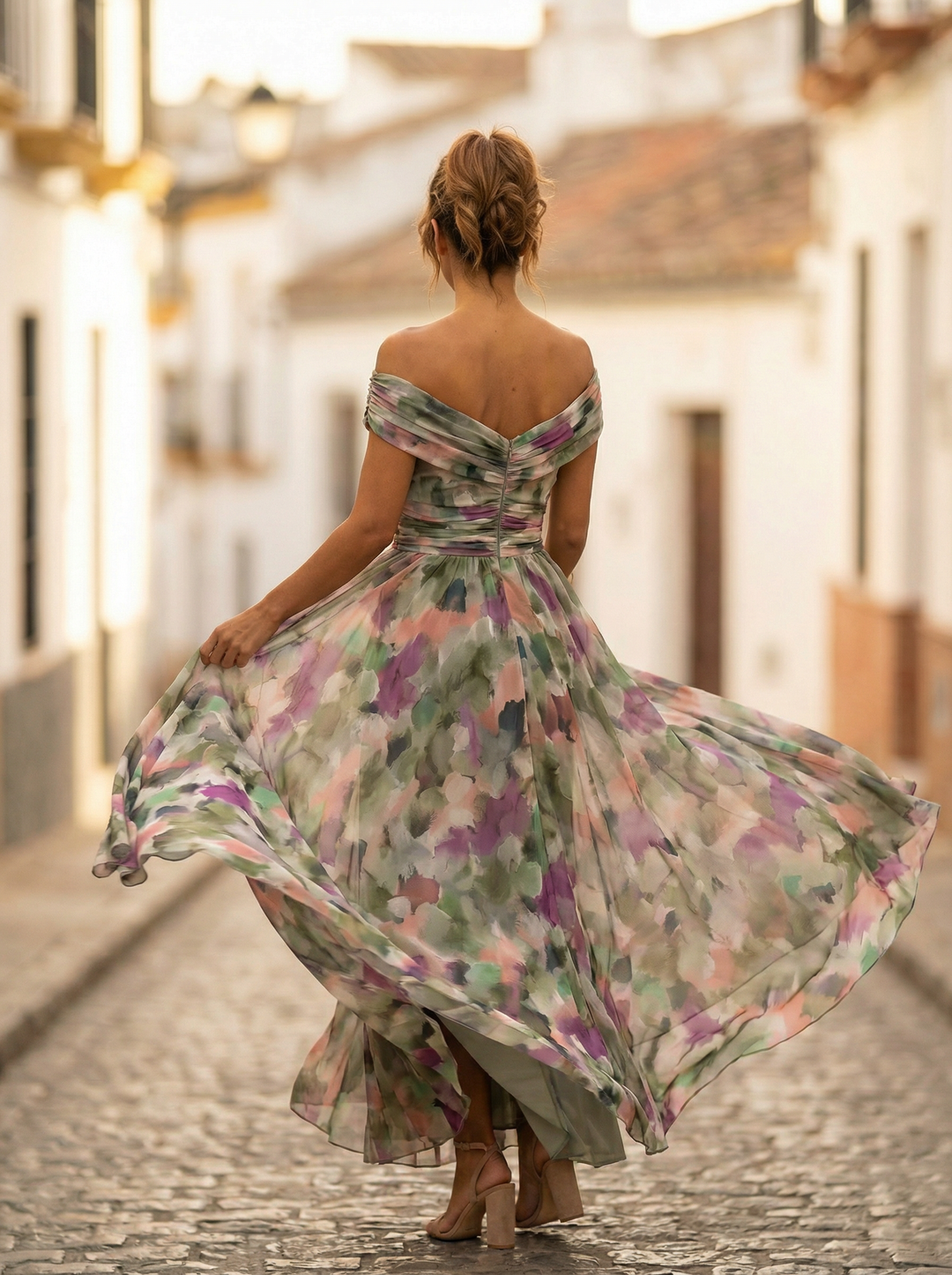 Leo | Women's Off-Shoulder Maxi Dress with V-Neck